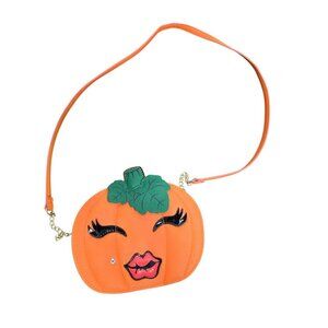 Betsey Johnson Halloween Kitsch Pumpkin Crossbody Purse